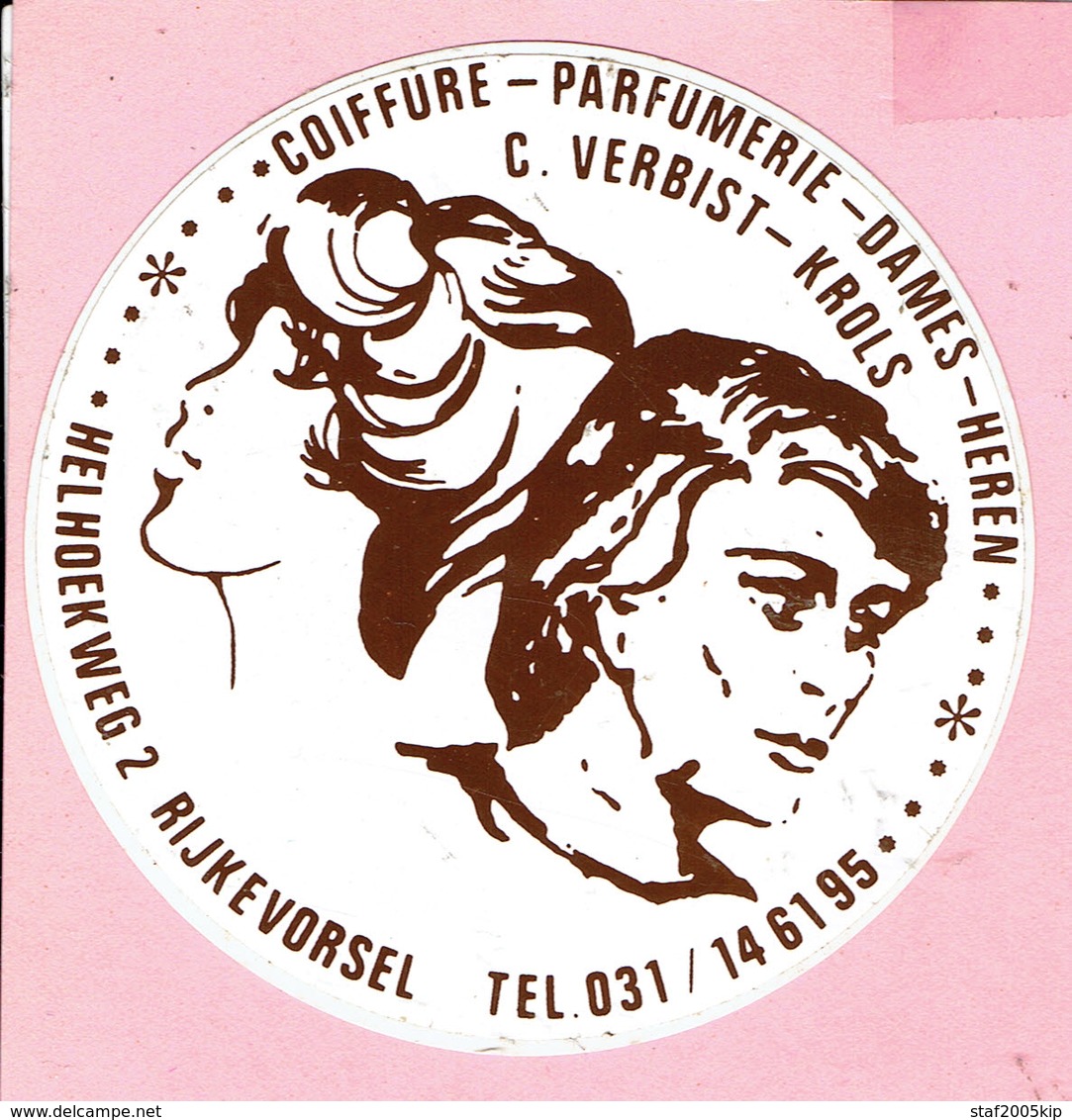 Sticker - Coiffure - Parfumerie - Dames - Heren - C. VERBIST-Krols - Helhoekweg 2 Rijkevorsel - Autocollants