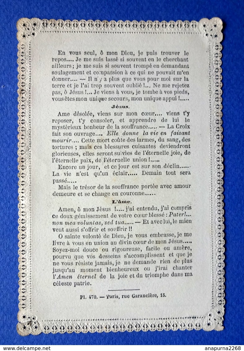 IMAGE PIEUSE  CANIVET....ED. LETAILLE.L'UNIQUE REPOS...SEIGNEUR ,JE SOUFFRE - Images Religieuses