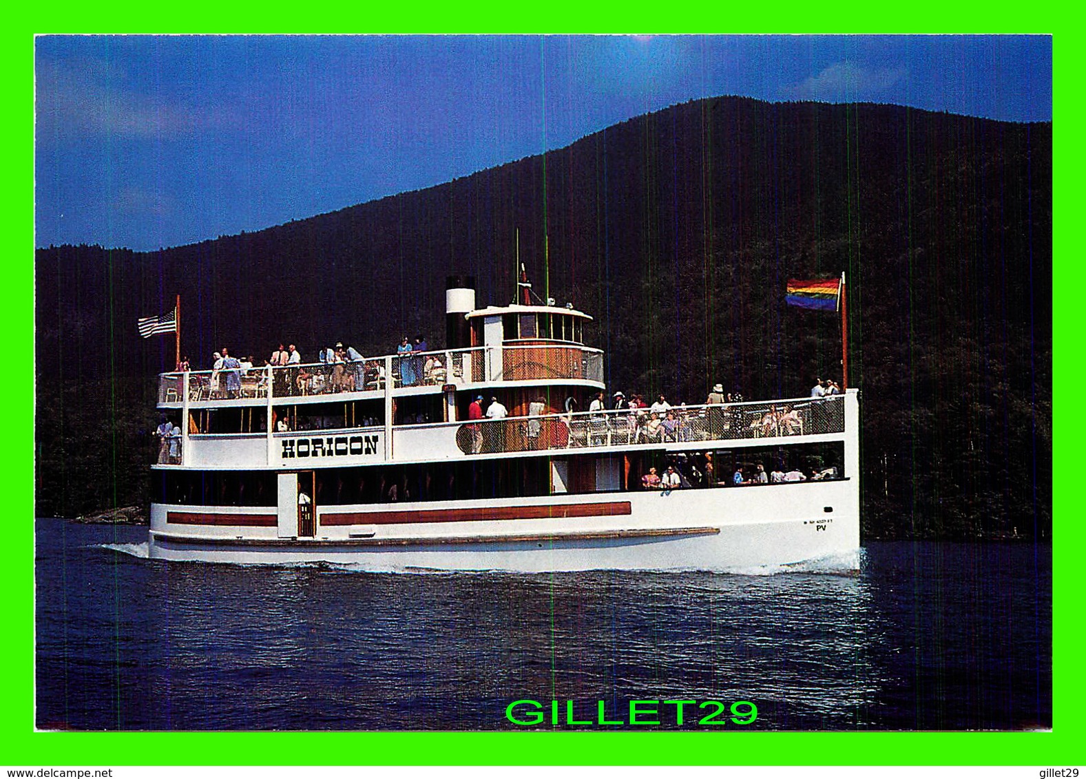 BATEAUX, SHIP - " HORIZON" SHORELINE CRUISES ON LAKE GEORGE, NY - ANIMATED - - Commerce