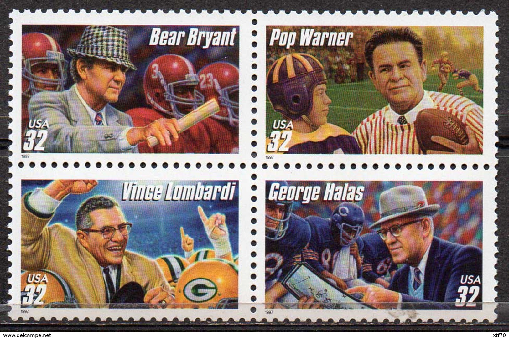 USA 1997 Football Coaches - Unused Stamps