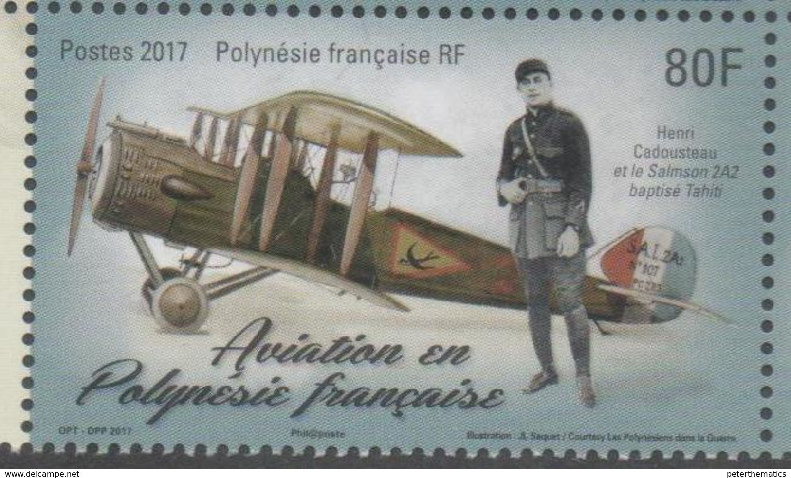 FRENCH POLYNESIA , 2017, MNH, AVIATION, WWI, WORLD WAR I,  PLANES,  1v - Airplanes