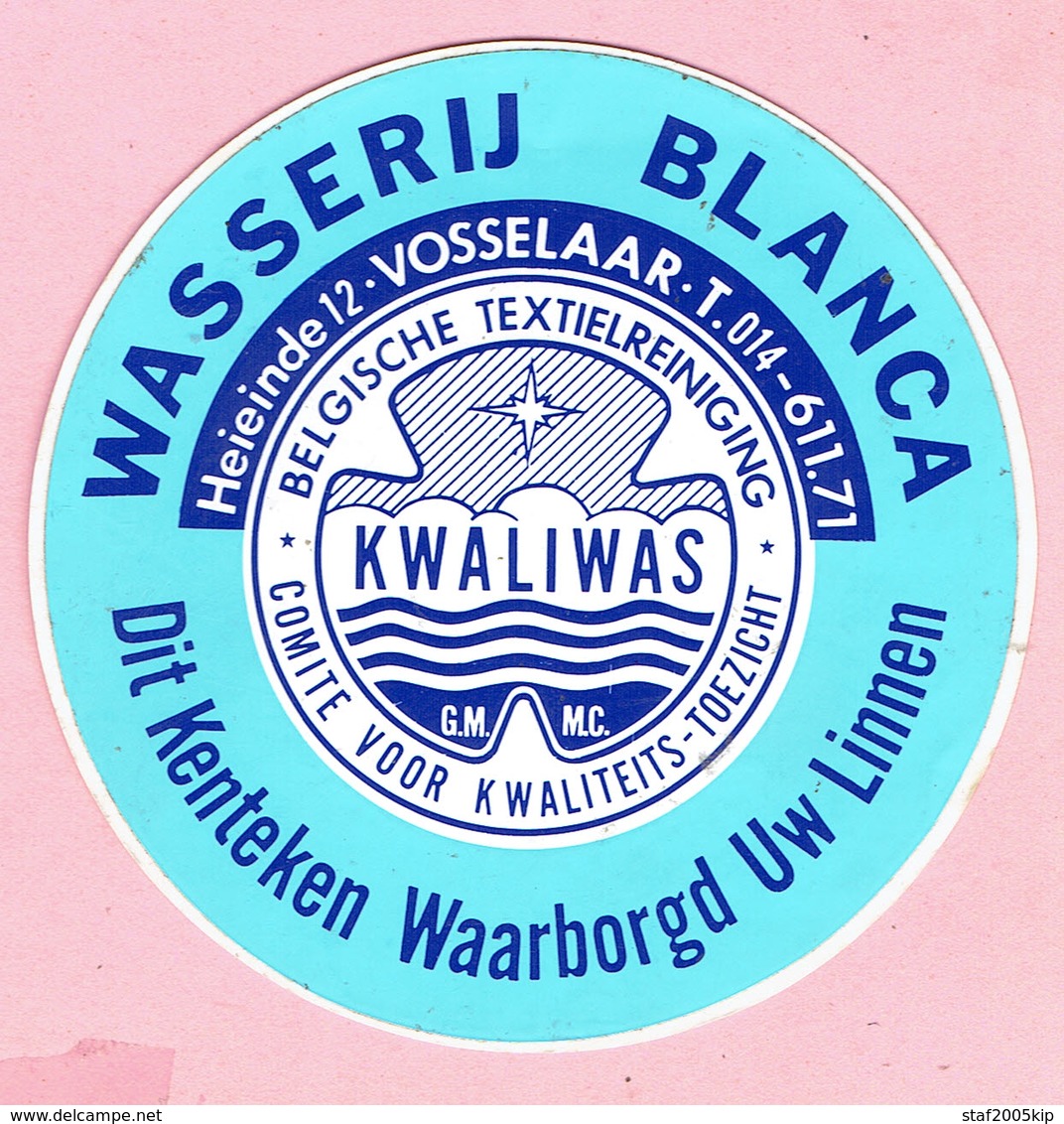 Sticker - Wasserij BLANCA - Heieinde 12 Vosselaar - KWALIWAS - Autocollants