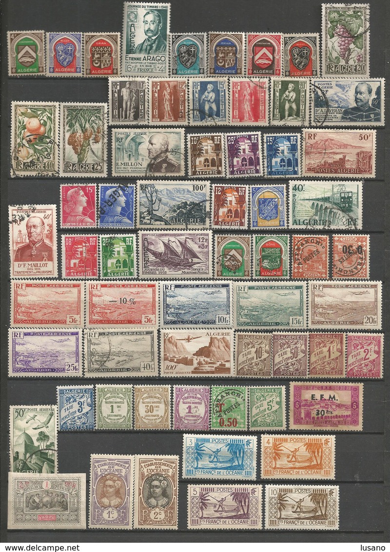 France - Anciennes colonies (avec Polynésie et Réunion) - 750 timbres neufs (** et *) ou oblitérés