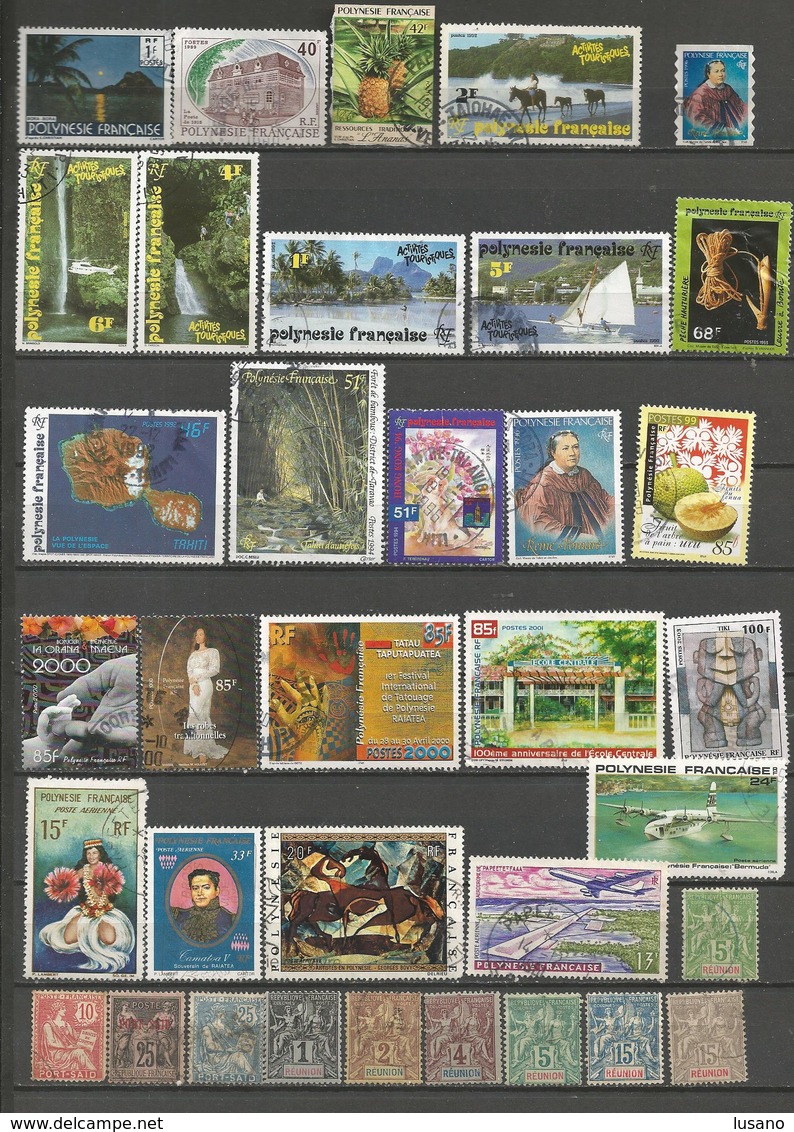 France - Anciennes colonies (avec Polynésie et Réunion) - 750 timbres neufs (** et *) ou oblitérés