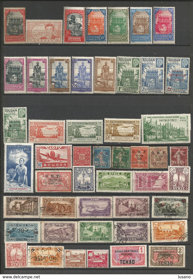 France - Anciennes colonies (avec Polynésie et Réunion) - 750 timbres neufs (** et *) ou oblitérés