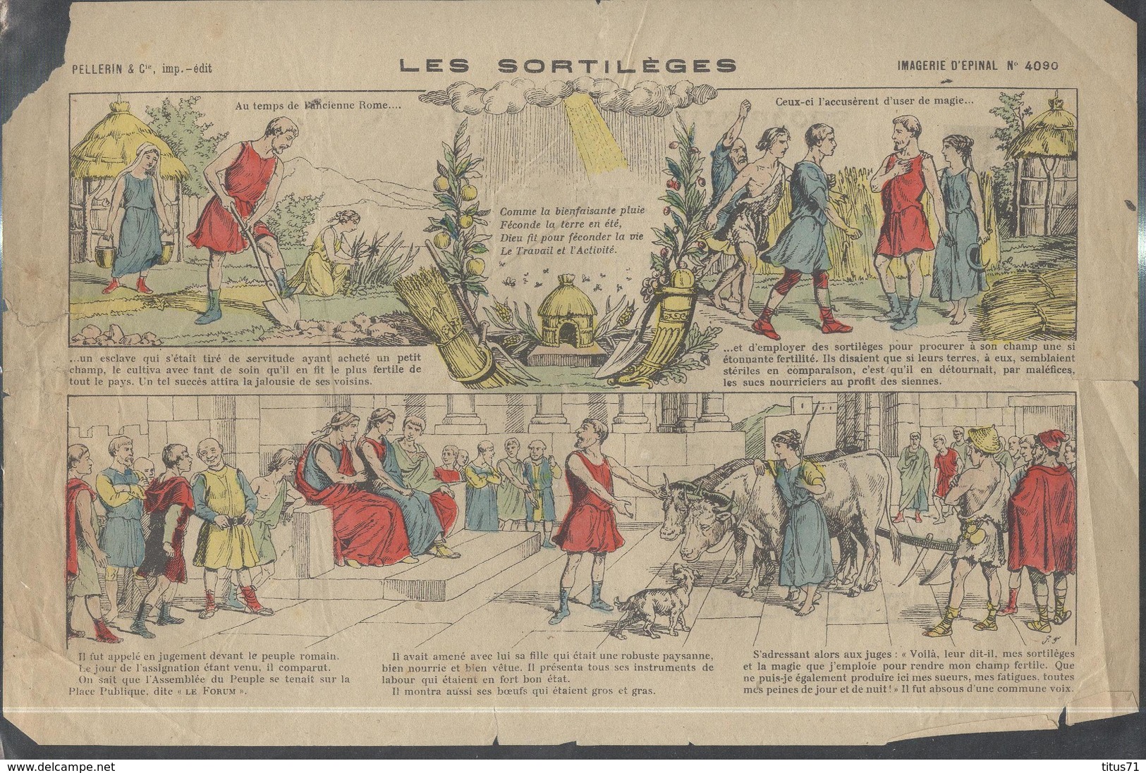 Affichette Publicitaire Lessive Aux Images - Les Sortilèges - Imagerie Pellerin Epinal N°4090 - Publicités