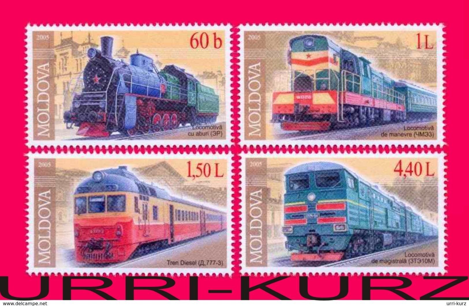 MOLDOVA 2005 Technics Railway Transport Train Trains Steam Locomotive Locomotives 4v Mi505-508 Sc484-487 MNH - Moldova