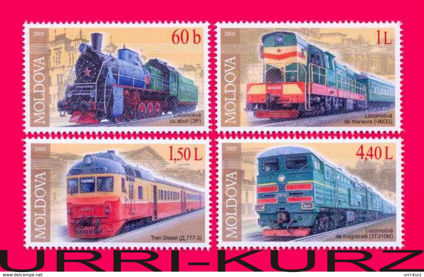 MOLDOVA 2005 Technics Railway Transport Train Trains Steam Locomotive Locomotives 4v Mi505-508 Sc484-487 MNH - Moldova