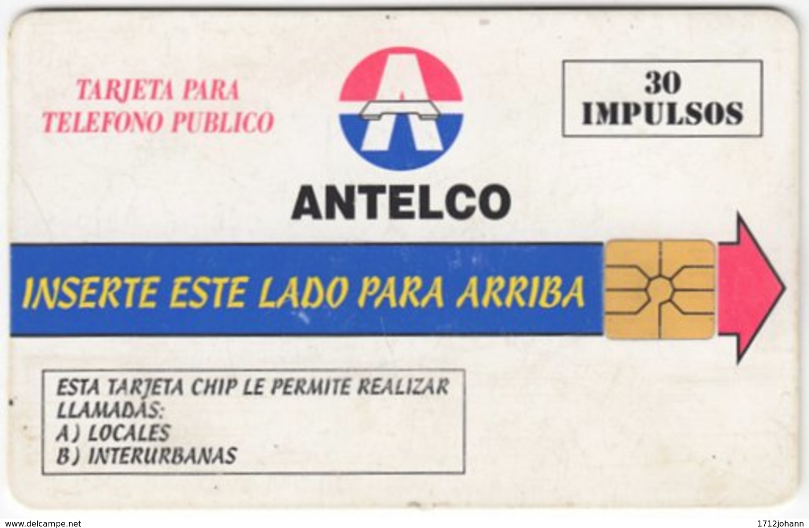 PARAGUAY A-021 Chip Antelco - 30 Imp. - Used - Paraguay