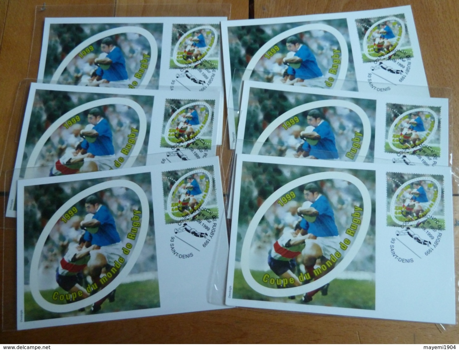 6  Cartes Coupe Du Monde De Rugby 1999- Timbre Permanent Neuf - 1990-1999