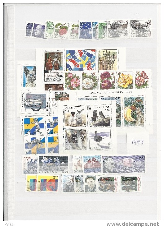 1994 MNH Sweden, Year Collection Postfris - Années Complètes