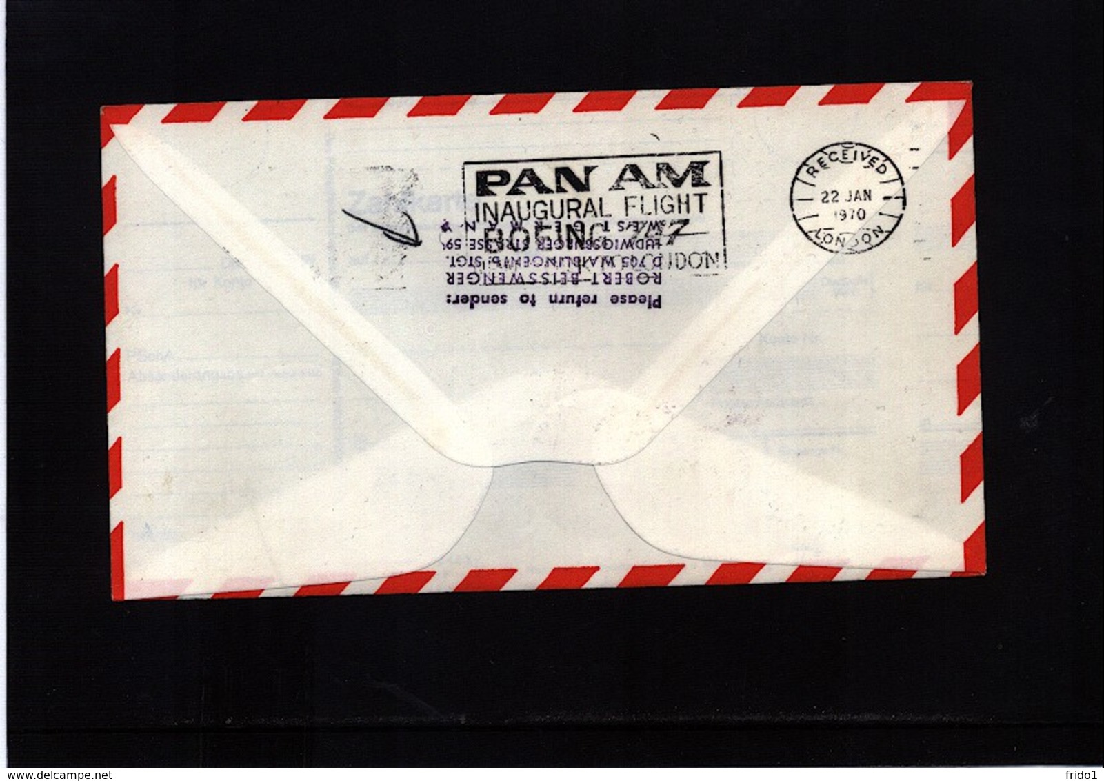 USA 1970 Pan Am First Flight 747 New York - London - Covers & Documents