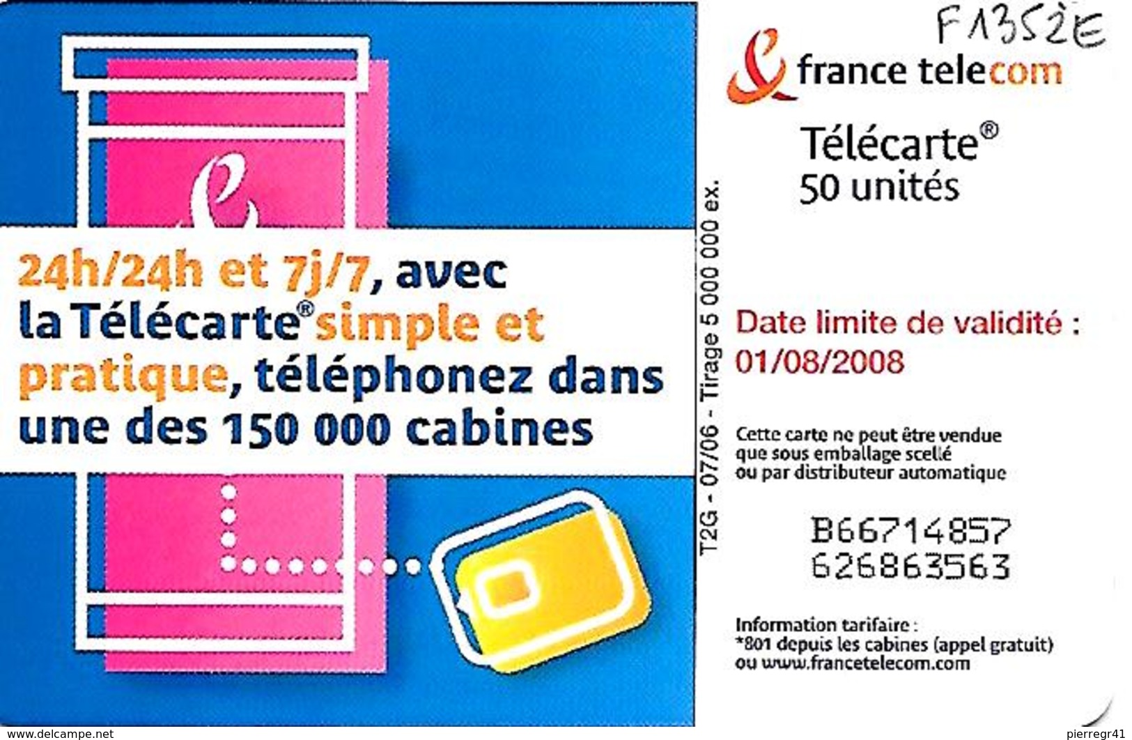 CARTE°-PUBLIC-50U-F1352E-GEM1-07/06-MODE D EMPLOI-COUPLE 2-UTILISE-TBE - 2006