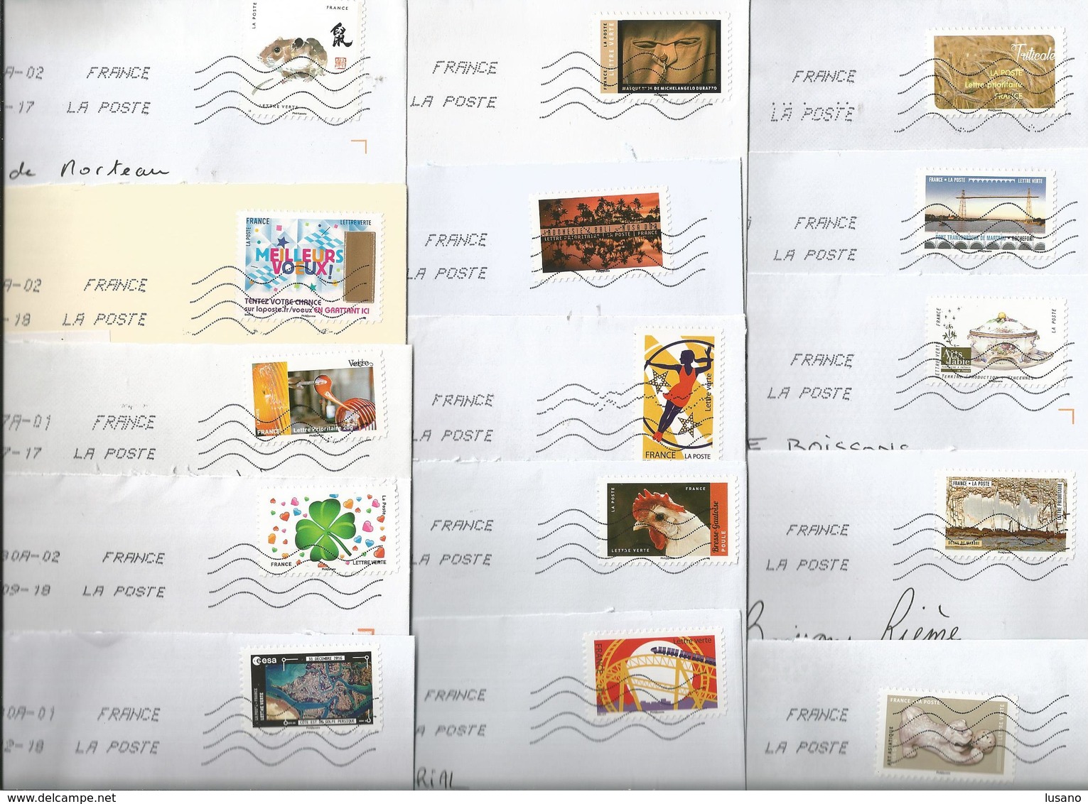 France - Lot De 600 Enveloppes (2,3 Kg) Affranchies Avec Un Timbre Autoadhésif - Oblitérations Diverses - Vrac (max 999 Timbres)