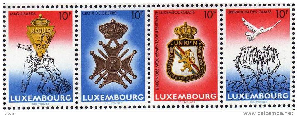 40 Jahre Waffenruhe 1985 Luxemburg 1127/0+Block 14 ** 7€ Verdienst-Kreuz Hoja S/s Bloc Military Sheet Bf Luxembourg - WW2