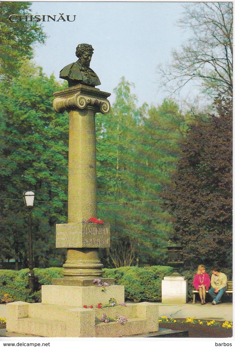 Moldova  Moldawien   Moldau   1990  ;  Chisinau , Monument To A.S.Pushkin ; Postcard - Moldova