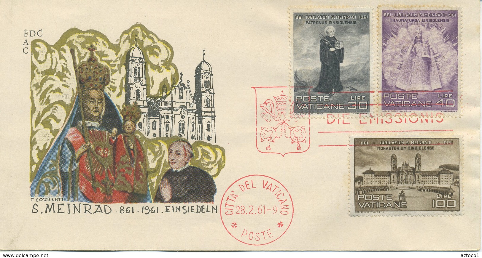 VATICANO - FDC  FAC 1961 - SAN MEINRADO - FDC