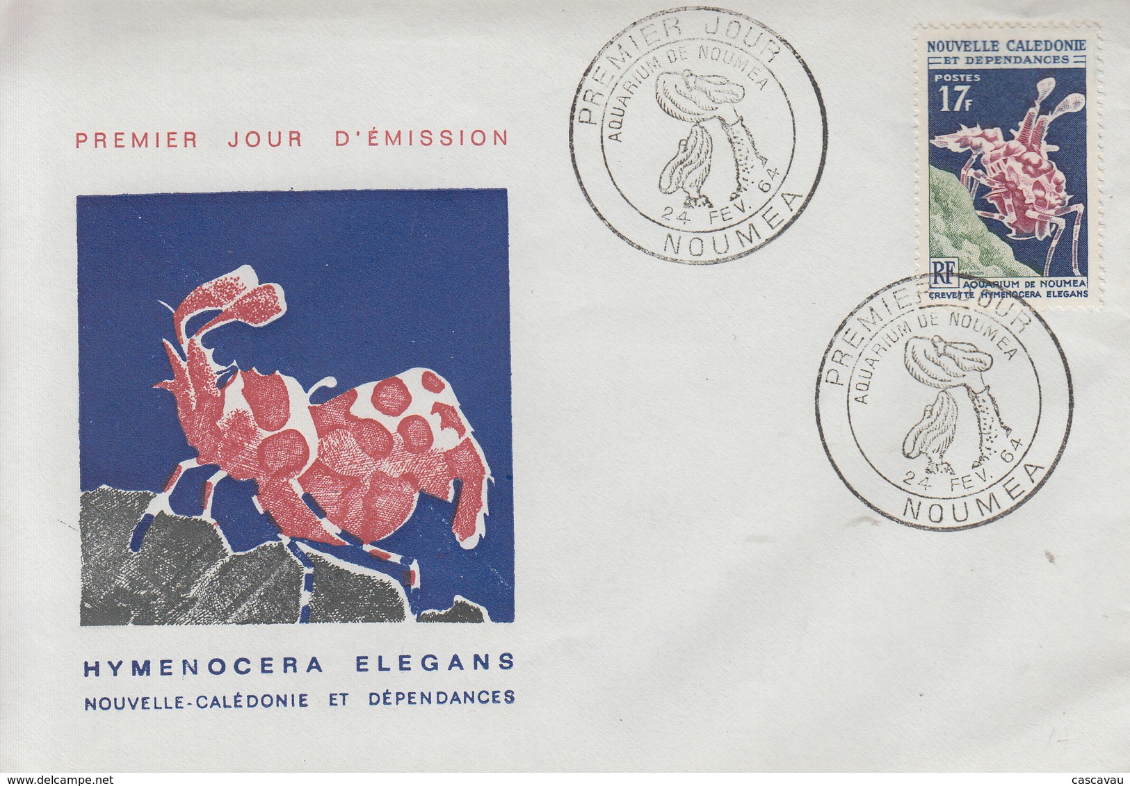 Enveloppe   FDC  1er   Jour   NOUVELLE   CALEDONIE   Aquarium  De   NOUMEA   1964 - FDC