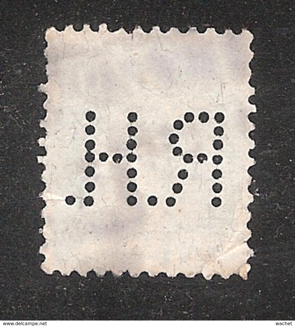 Perfin/perforé/lochung Switzerland No YT122 1908 Hélvetie Assise Avec épée  R.H.  Rooschutz, Heubergen & Co - Perforés