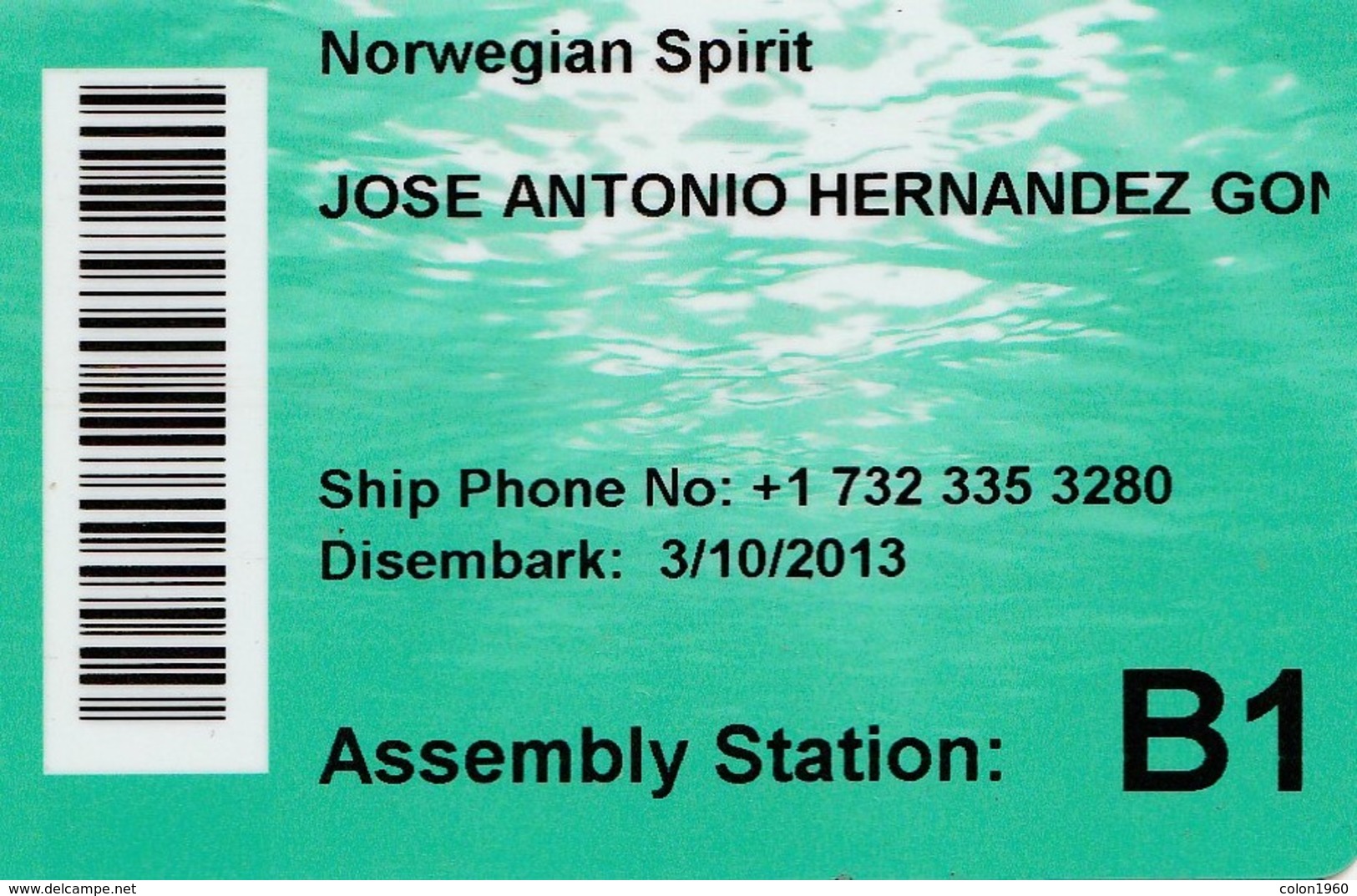 UNITED STATES, CRUISER CABIN KEY CARD. NORWEGIAN SPIRIT. YEAR 2013. (024). - Cartes D'hotel