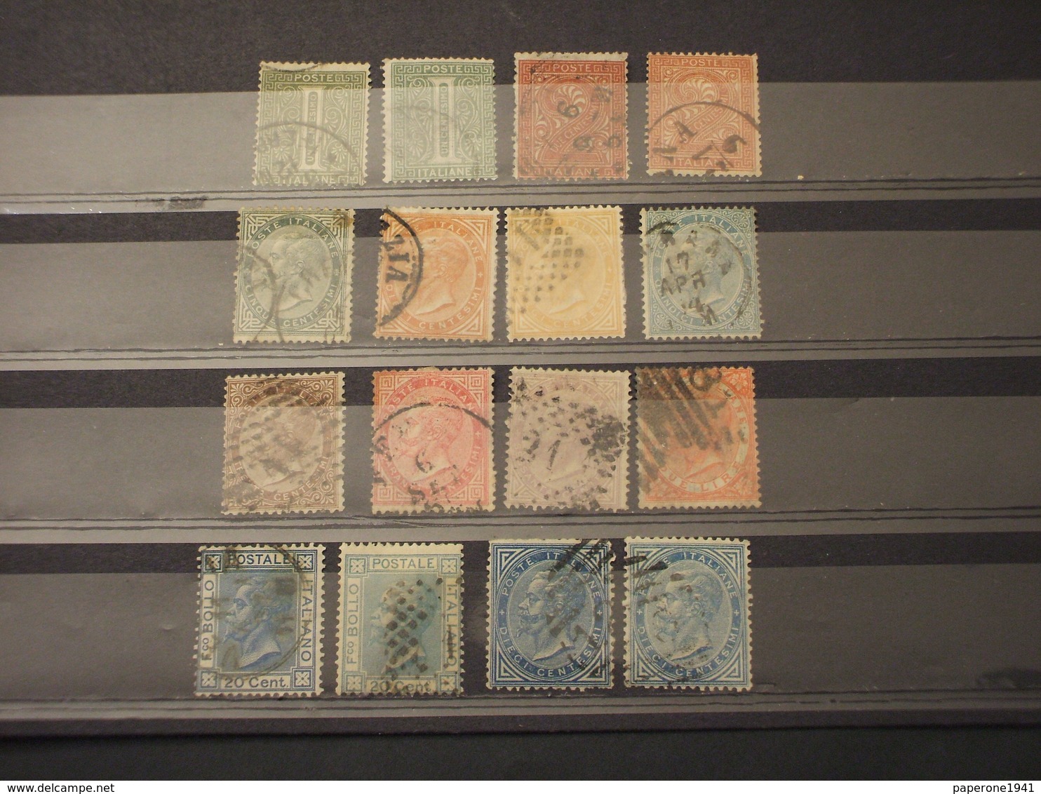 ITALIA REGNO - 1863/77 CIFRA/RE 12 + 4 VALORI - TIMBRATI/USED - Usati