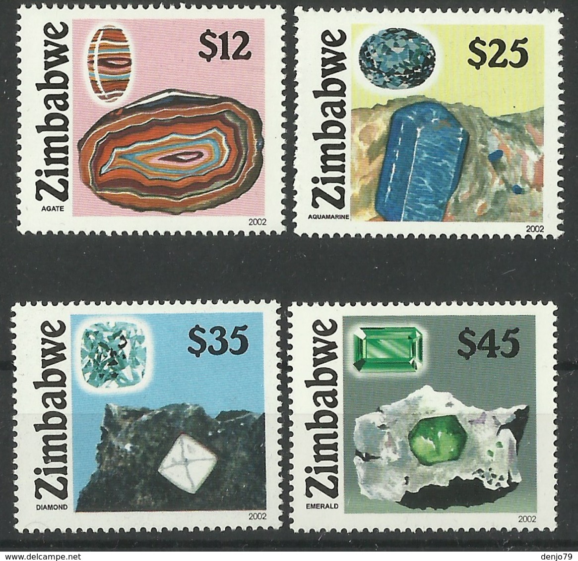 ZIMBABWE 2002 MINERALS SET MNH - Zimbabwe (1980-...)