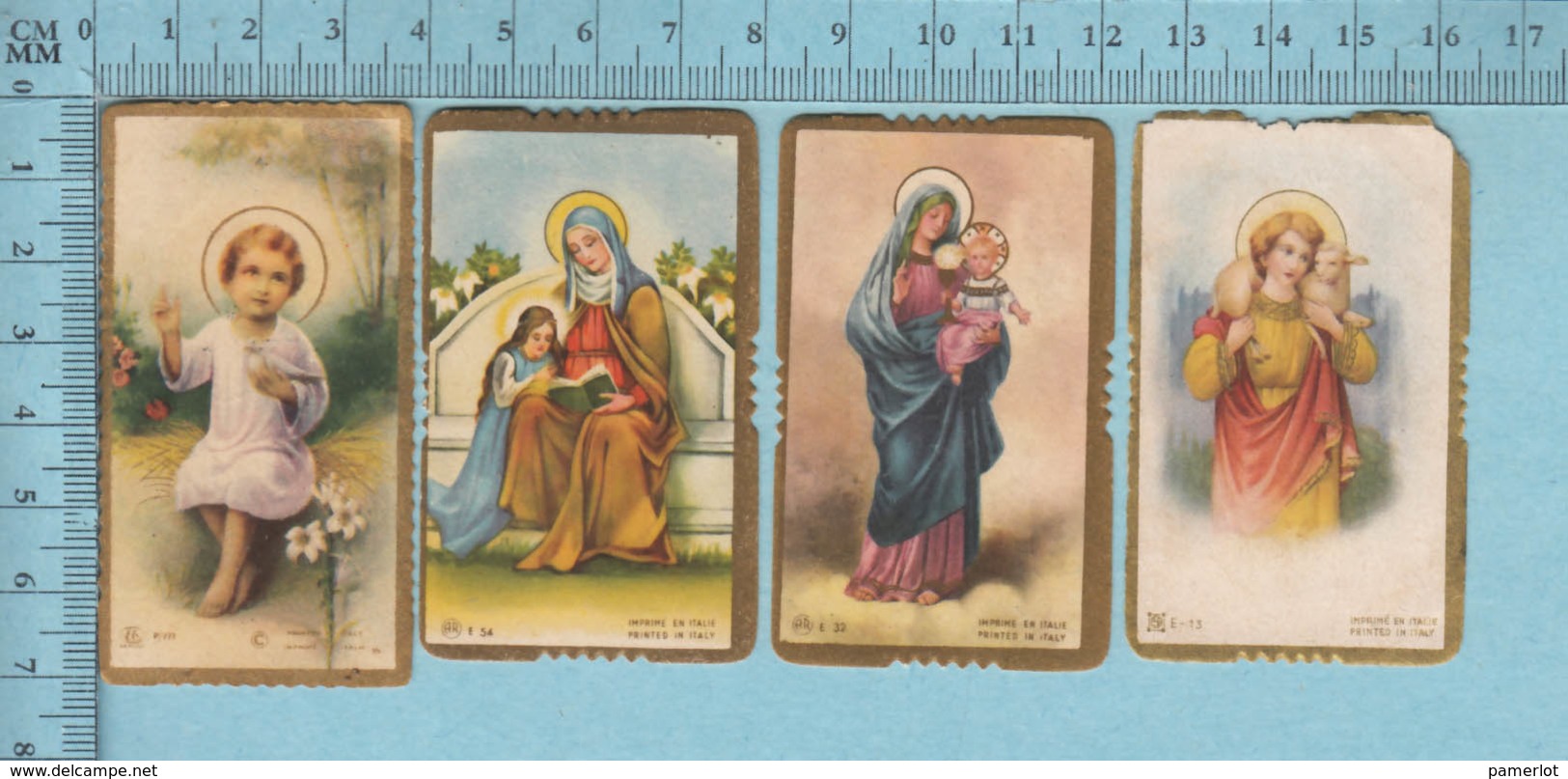 Lot De 4 Images Pieuses Religieuses Chromo Et Dorées  - Lot De Quatres Minies, Santini, Holy Card - Images Religieuses