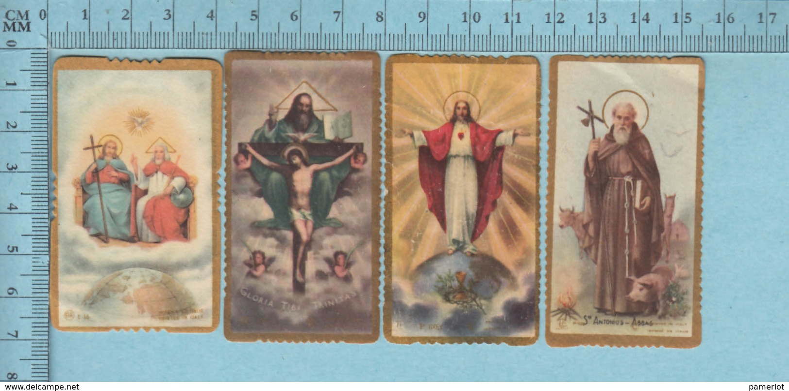 Lot De 4 Image Pieuse Religieuse Chromo Et Dorée - Lot De Quatres Minies, Santini, Holy Card - Images Religieuses