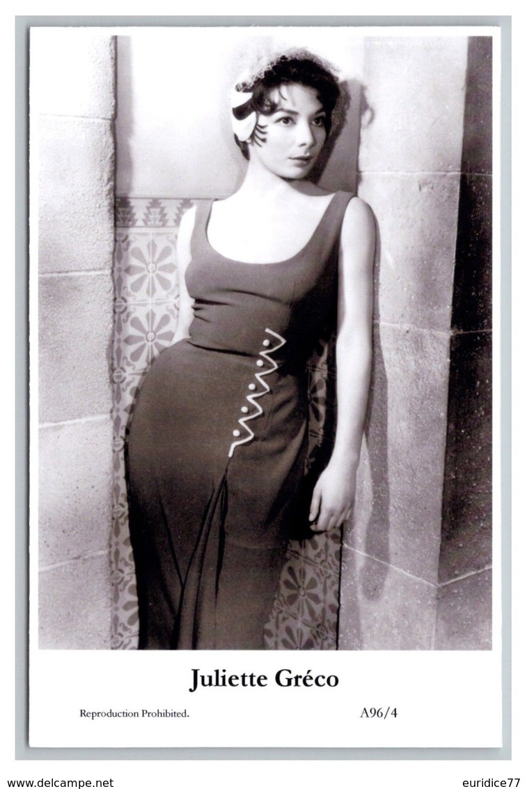 JULIETTE GRECO - Film Star Pin Up PHOTO POSTCARD - A96-4 Swiftsure Postcard - Artistas