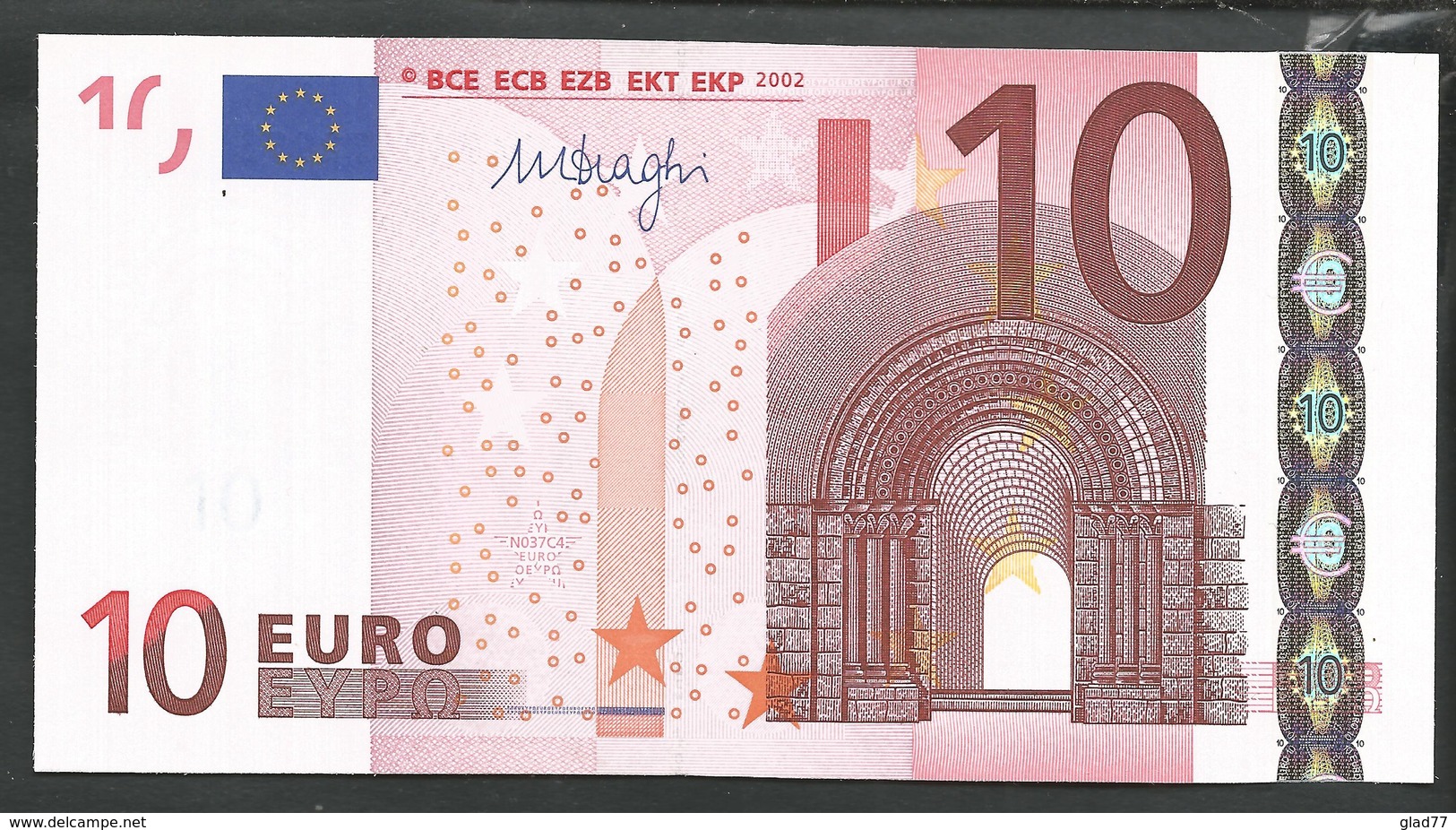 Greece  "Y" 10  EURO GEM UNC! Draghi Signature!!  "Y"   Printer  N037C4 ! - 10 Euro