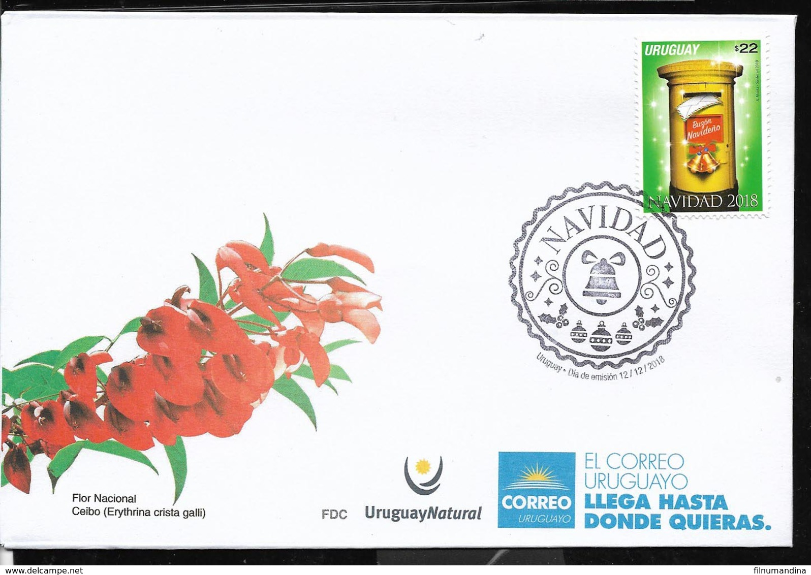 URUGUAY 2018 CHRISTMAS,NOEL NATAL,NAVIDAD RELIGION YV 2921 FDC - Christmas