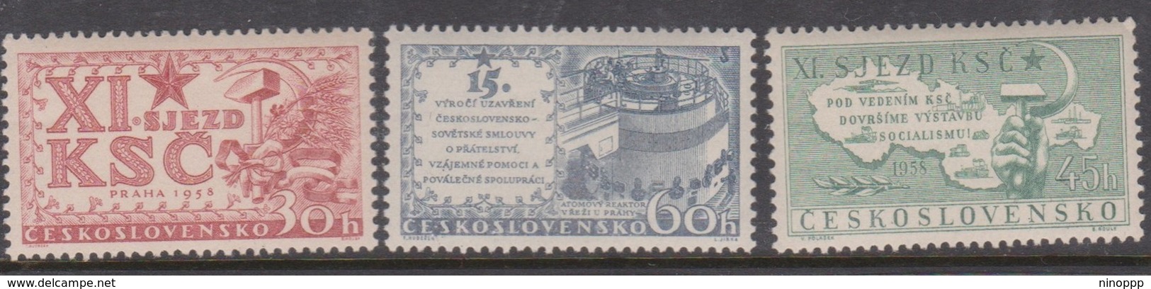 Czechoslovakia SG 1033-1035 1958 11th Communist Party Congress, Mint Never Hinged - Unused Stamps