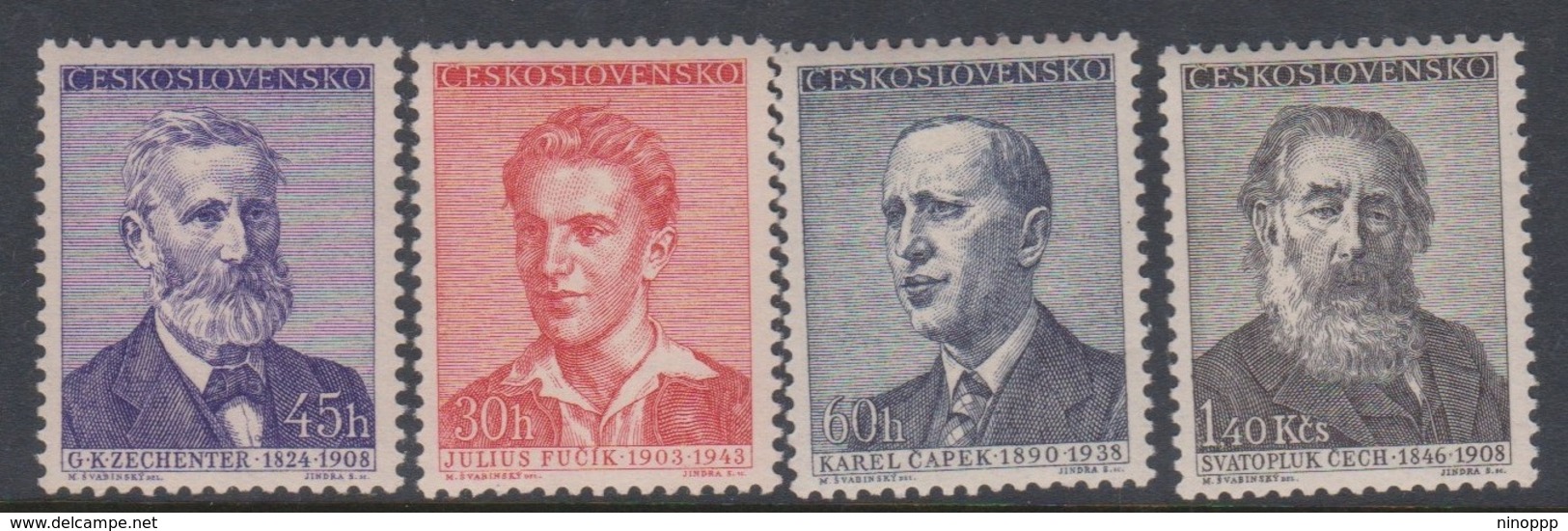 Czechoslovakia SG 1050-1053 1958 Writers Anniversaries, Mint Never Hinged - Unused Stamps