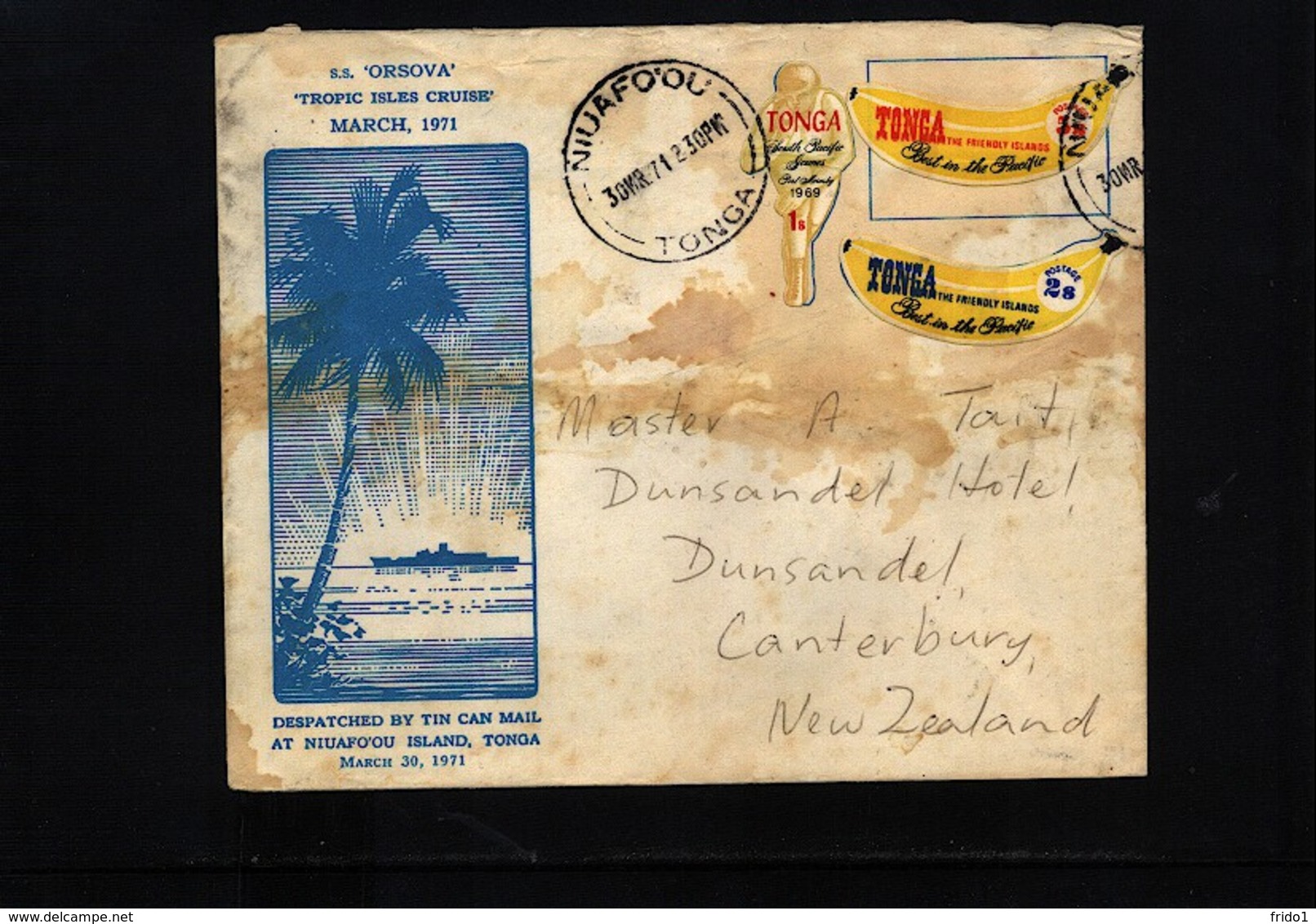 Tonga 1971 Interesting Tin Can Mail Letter - Tonga (1970-...)