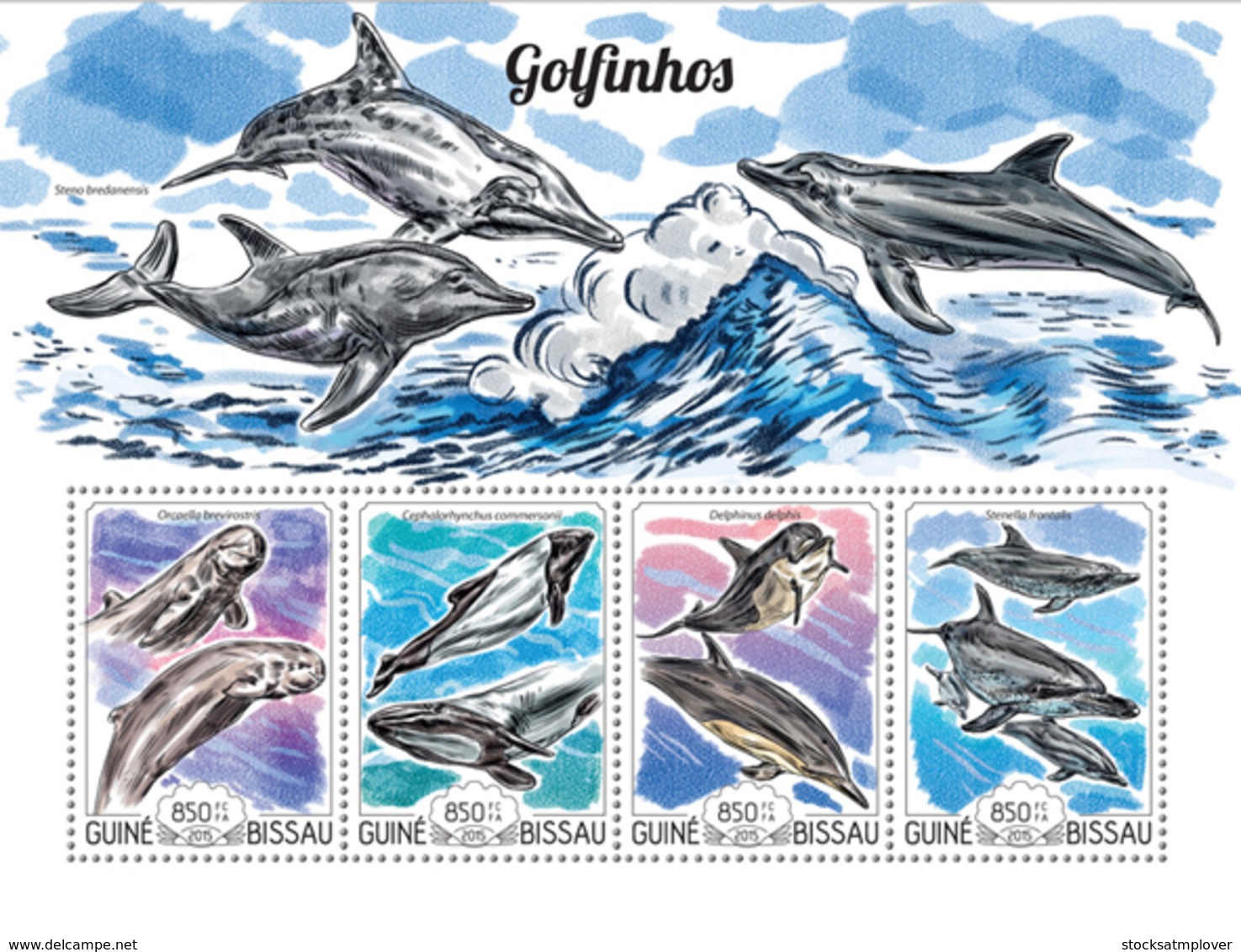 Guinea Bissau 2015  Dolphins Fauna - Guinée-Bissau