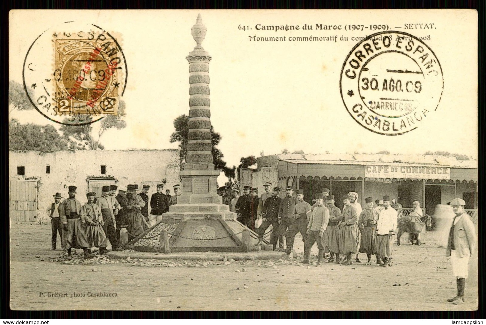 MAROC MAROKKO MOROCCO MARRUECOS  CPA CAMPAGNE DU MAROC ( 1907 - 1908 ) - SETTAT - MONUMENT - Marrakech