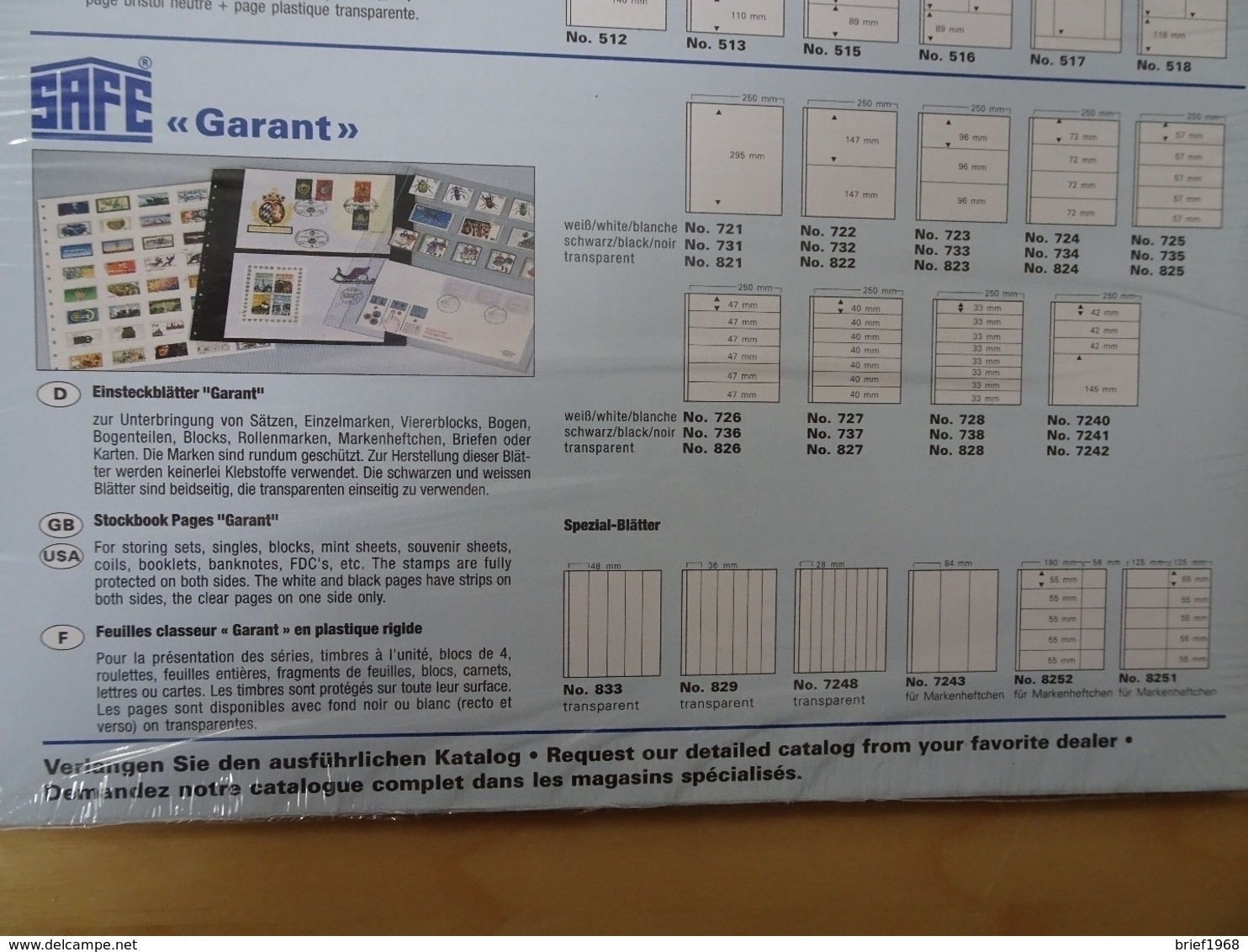 Safe Einsteckblätter Garant Transparent 5 Stück 6er Nr.826 (5076) - Blankoblätter