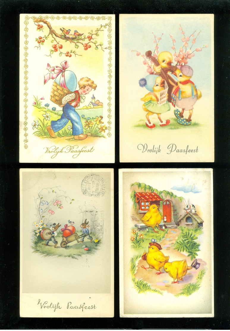 Beau Lot De 60 Cartes Postales De Fantaisie  Pâques   Mooi Lot 60 Postkaarten Van Fantasie  Pasen -  60 Scans - 5 - 99 Postcards
