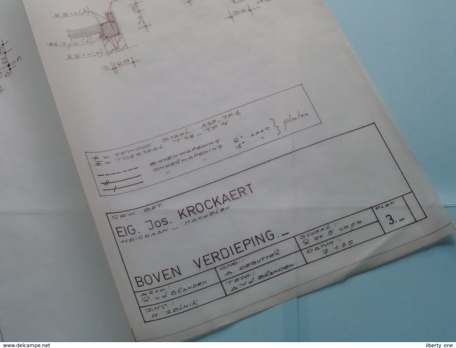 MACHELEN HEIRBAAN > Plan 1 + 2 + 3 ( Zie/voir Photo > Arch. Van den Branden ) Schaal 2 en 5 cm.p.m. > Anno 1974 !