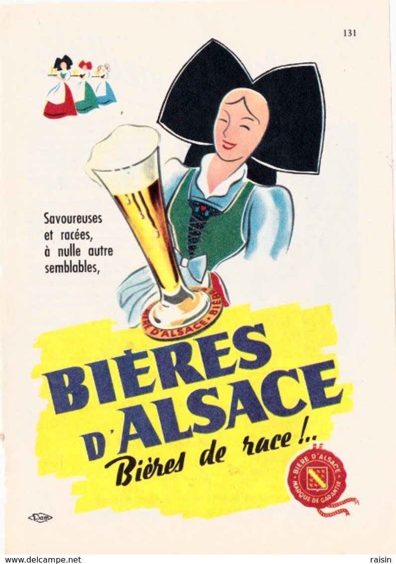 Pub.1953  Bières D'ALSACE " Bières De Race !..."   Illust. Dam TBE - Publicités