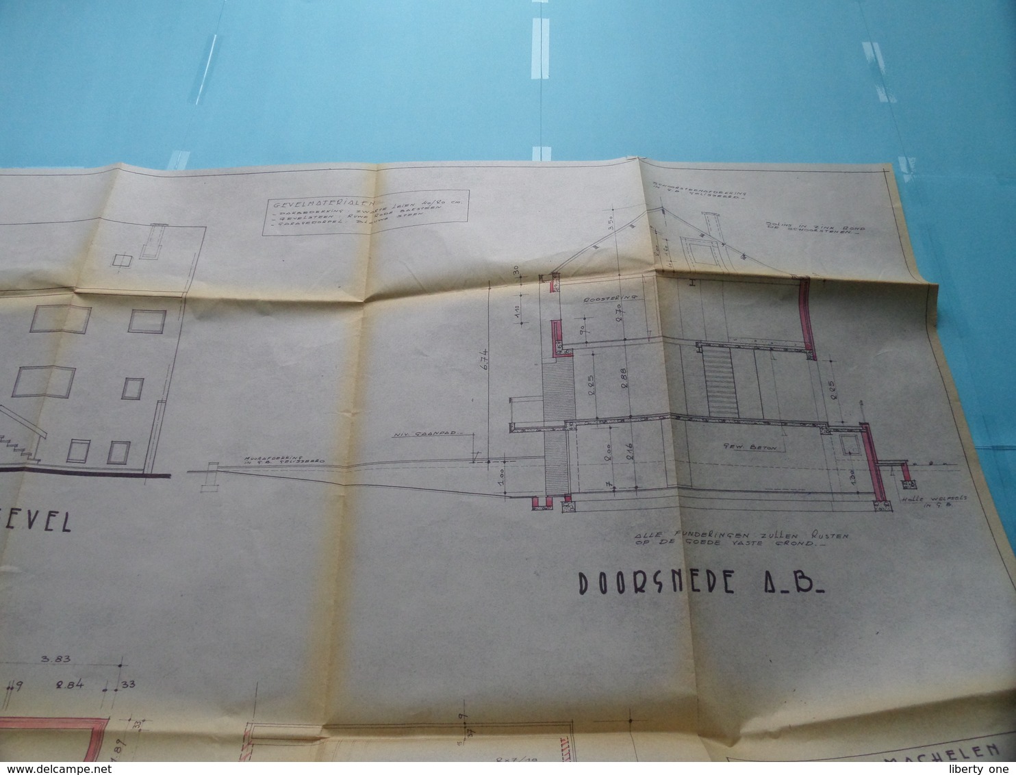 MACHELEN BOSWEG Nr. 15 > WOONHUIS Plan Nr. 1 ( Zie/voir Photo > Arch. Van Den Branden ) Anno 1967 ! - Architecture