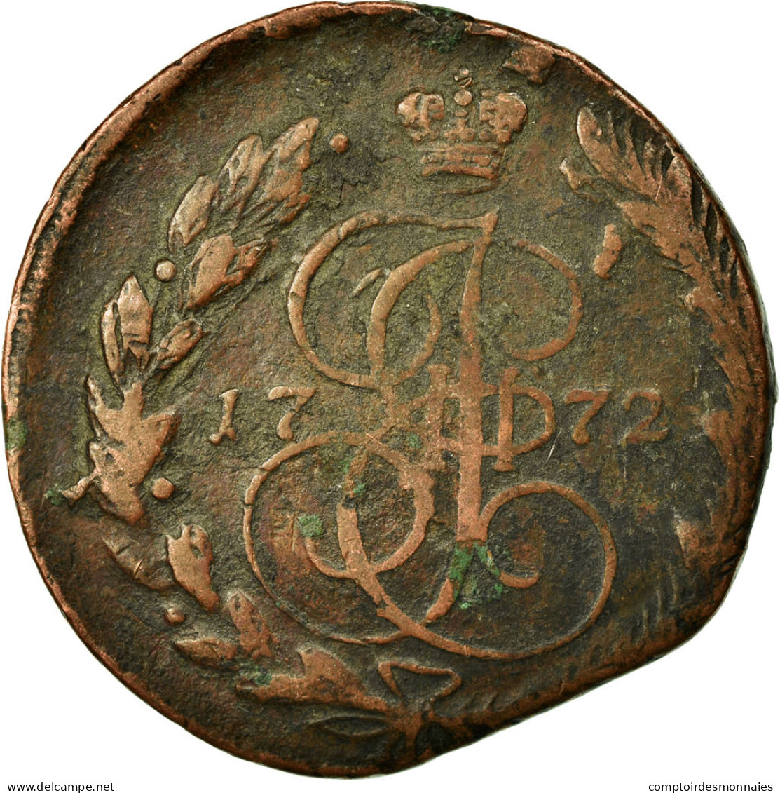 Monnaie, Russie, Catherine II, 5 Kopeks, 1772, Ekaterinbourg, TB, Cuivre - Russie