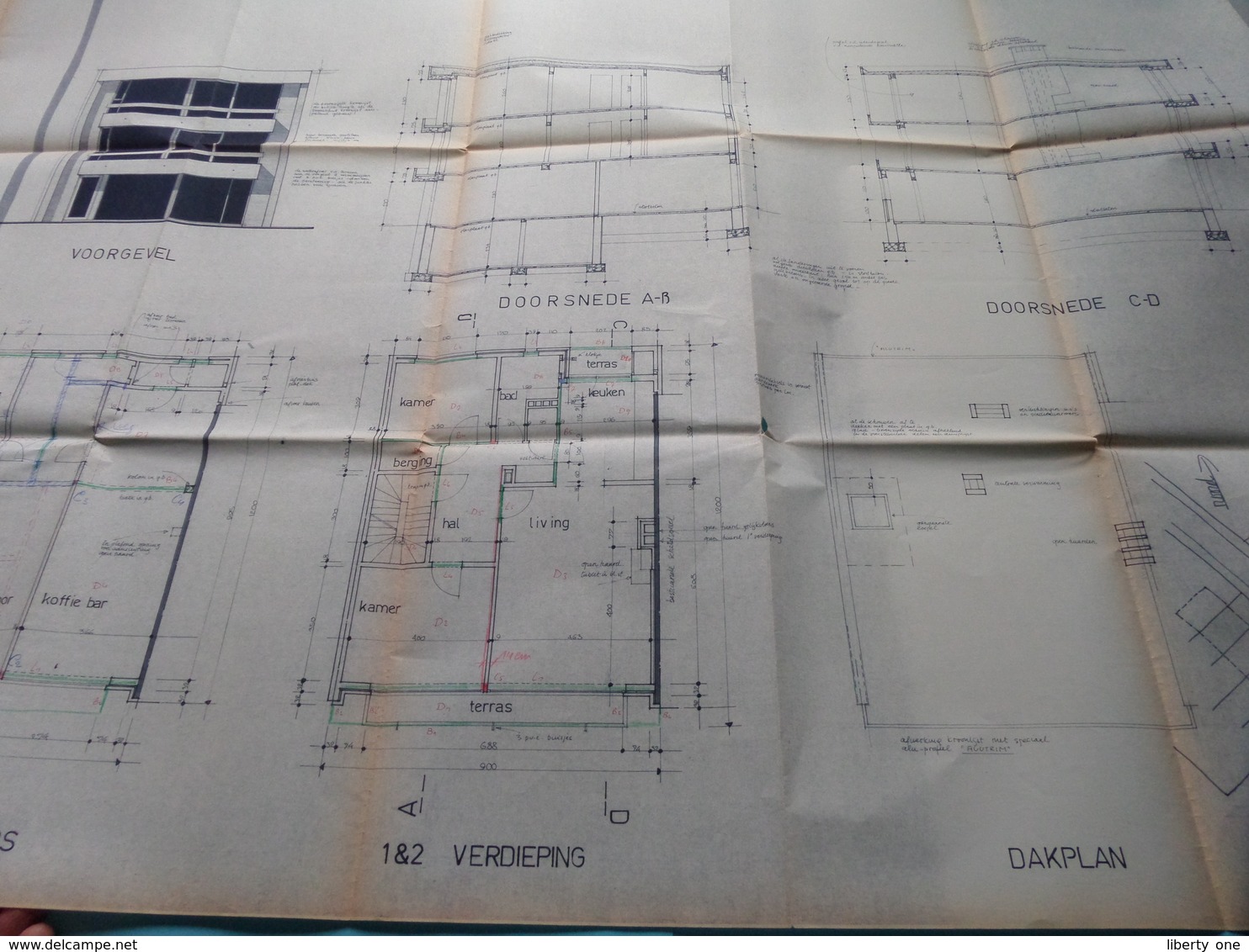 ZAVENTEM Groenveld ( VEN - PLASTRIA ) Plan > Schaal 1/50-1/200-1/500 ( Zie Foto's > Arch. Van Den Branden ) Anno 1973 ! - Architectuur