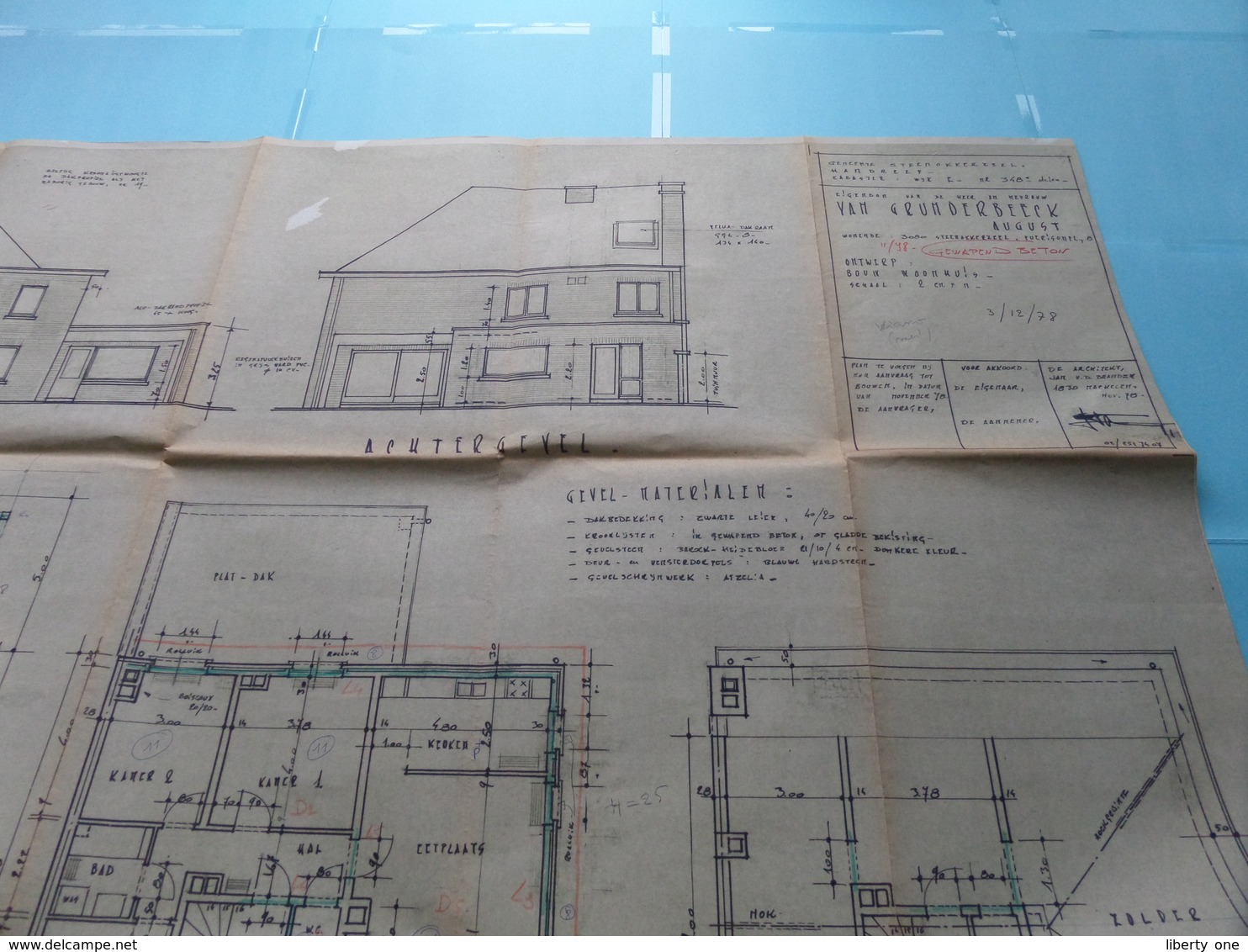 STEENOKKERZEEL HAMDREEF () Plan 4 x ( Zie foto's > Arch. Van den Branden ) Anno 1978 & 79 !