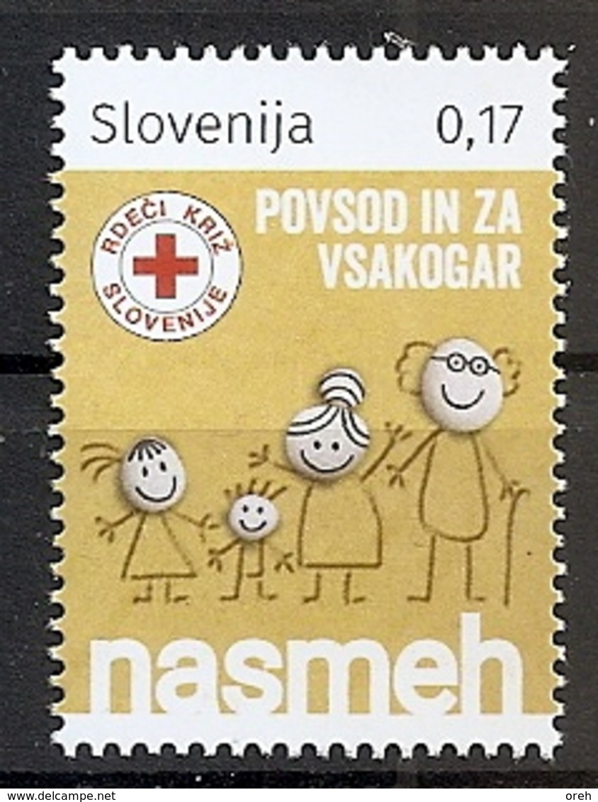 SLOVENIA 2018,RED CROSS,,,SMILE,SURCHARGE,ADITIONAL STAMPS,,,MNH - Slovénie