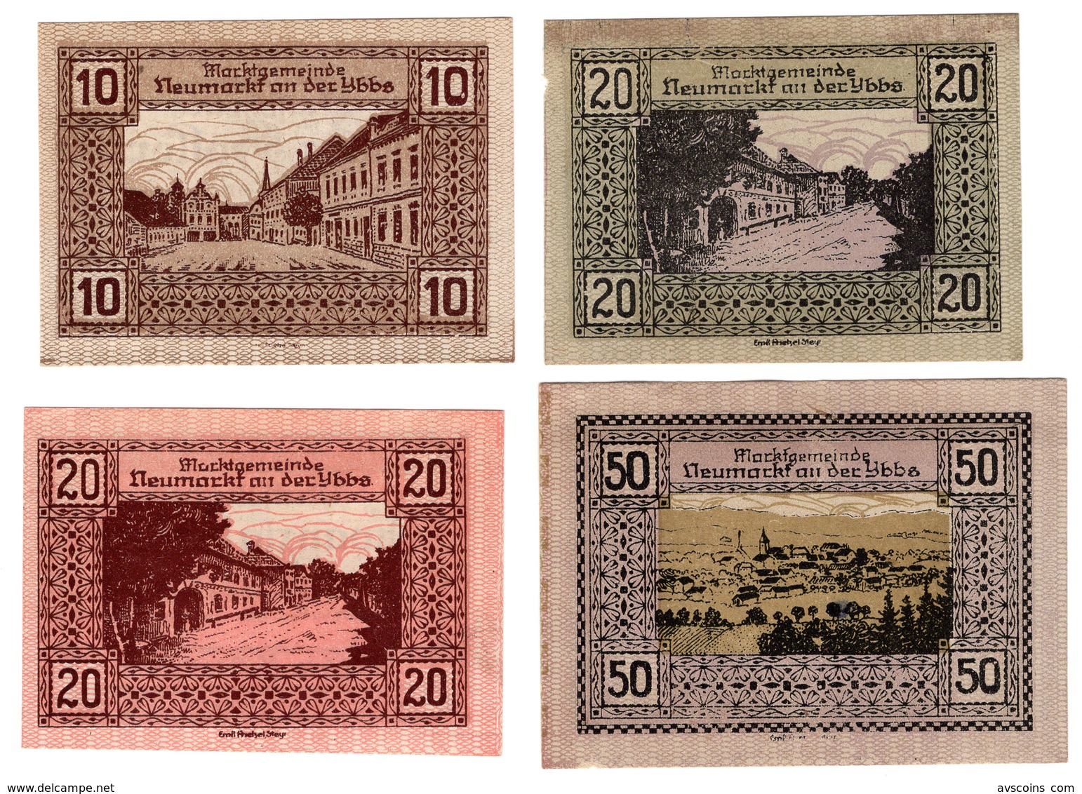 Austria, Neumarkt An Der Ybbs (Niederösterreich) Notgeld 10, 2 X 20, 50 Heller - Autriche