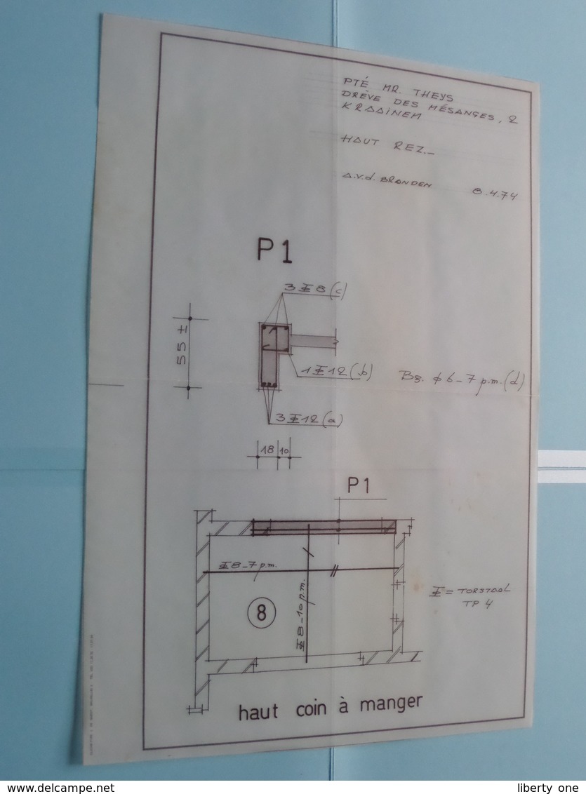 KRAAINEM Drève Des Mésanges 2 > Plan + Docu  ( Zie Foto's > Arch. G Bossuyt - W. Buelens ) Anno 1973 ! - Architectuur