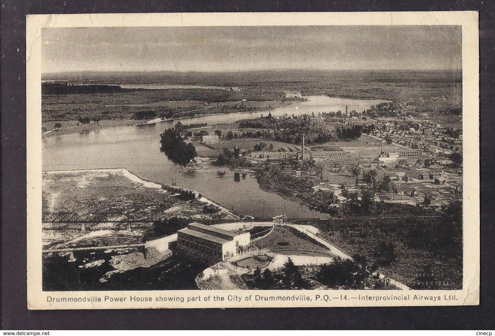 CPA CANADA - QUEBEC - DRUMMONDVILLE - Drummondville Power House Showing Part Of The City Of Drummondville TB PLAN - Autres & Non Classés