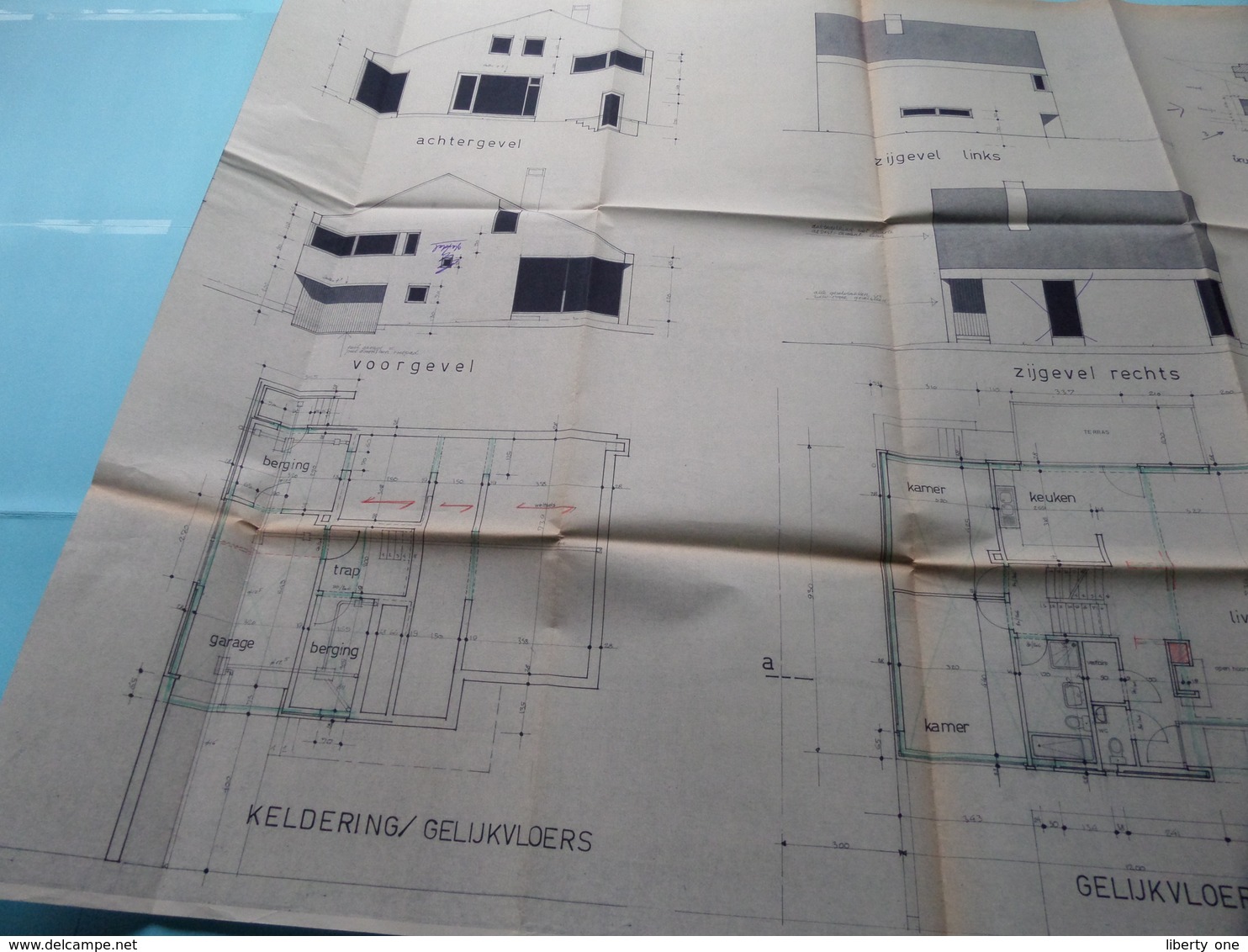 MACHELEN Lindegaarde Plan/Schaal 1/50 - 1/500 - 1/1000 ( Zie Foto's > Arch. Van Den Branden ) Anno 1974 ! - Architectuur