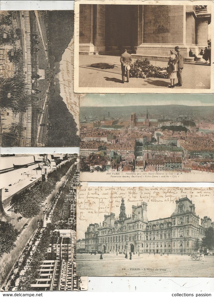 Cp , 75,  PARIS , LOT DE 5 CARTES POSTALES - 5 - 99 Cartes